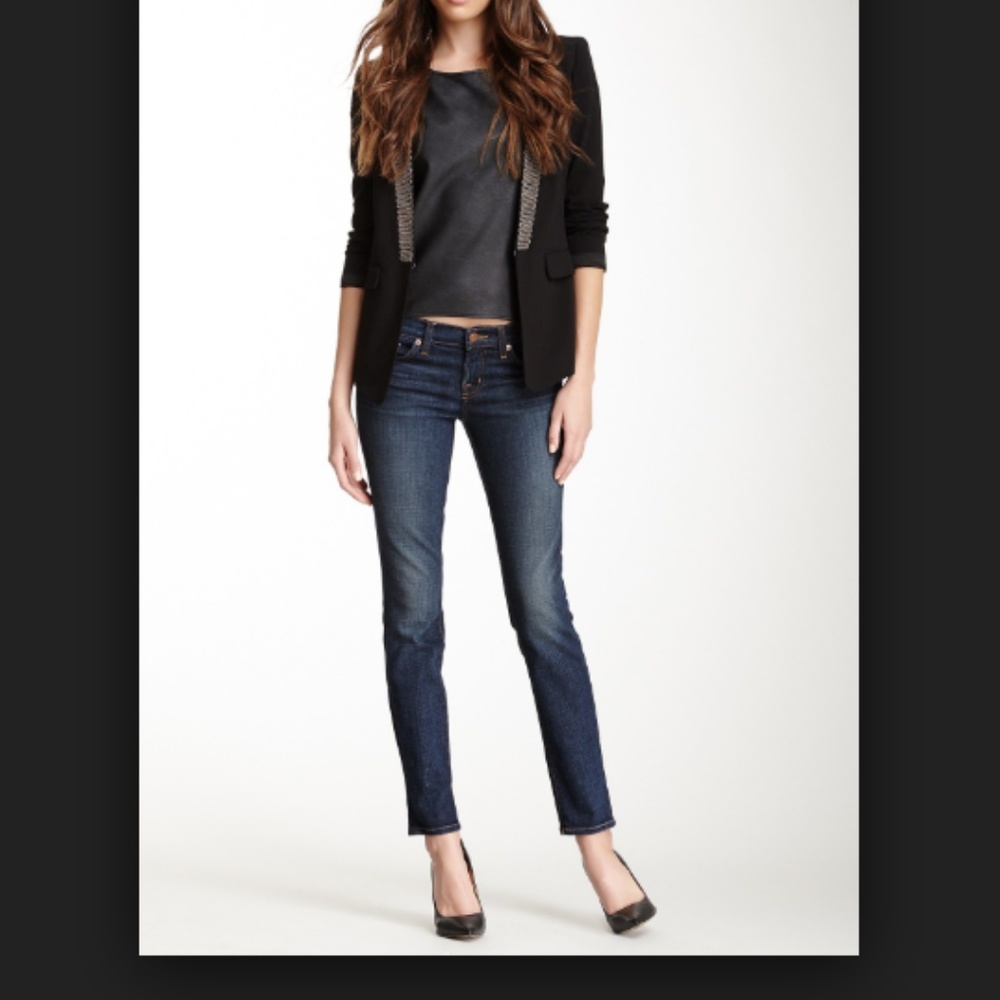 J Brand League Skinny Leg Denim Jeans 27 Dark Wash